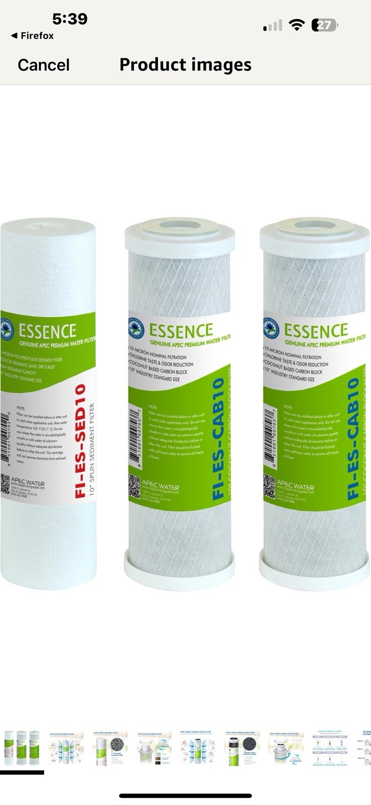 APEC Filter set-ES High Capacity Replacement Pre-Filter Set for ESSENCE