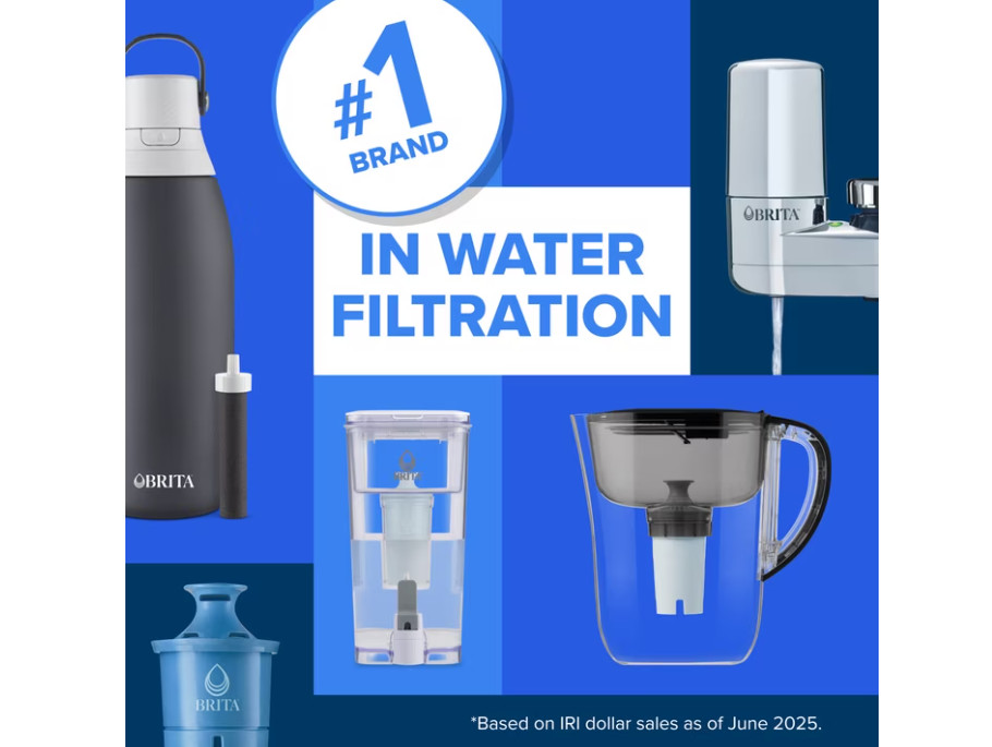Brita 27-Cup Extra Large Plastic Water Filtration Dispenser, Black, Brita Filter