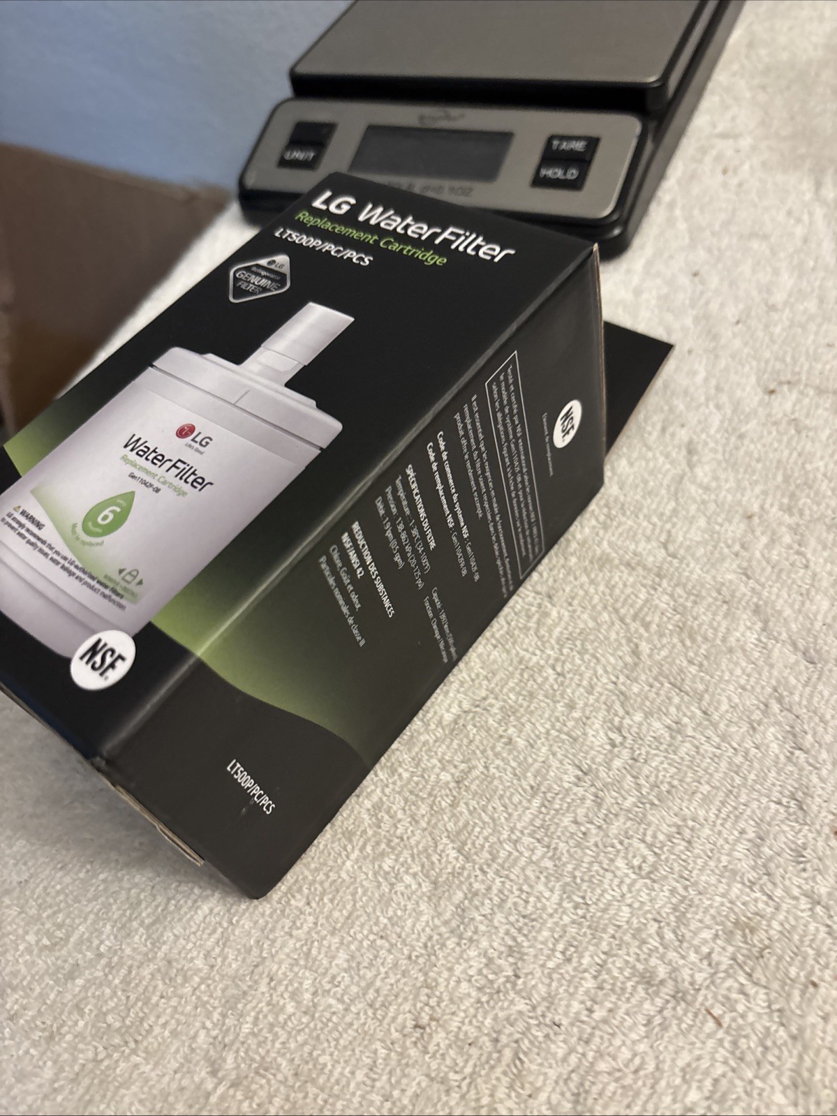 LG Water Filter Cartridge LT500P 6 Month 500 Gallon Capacity