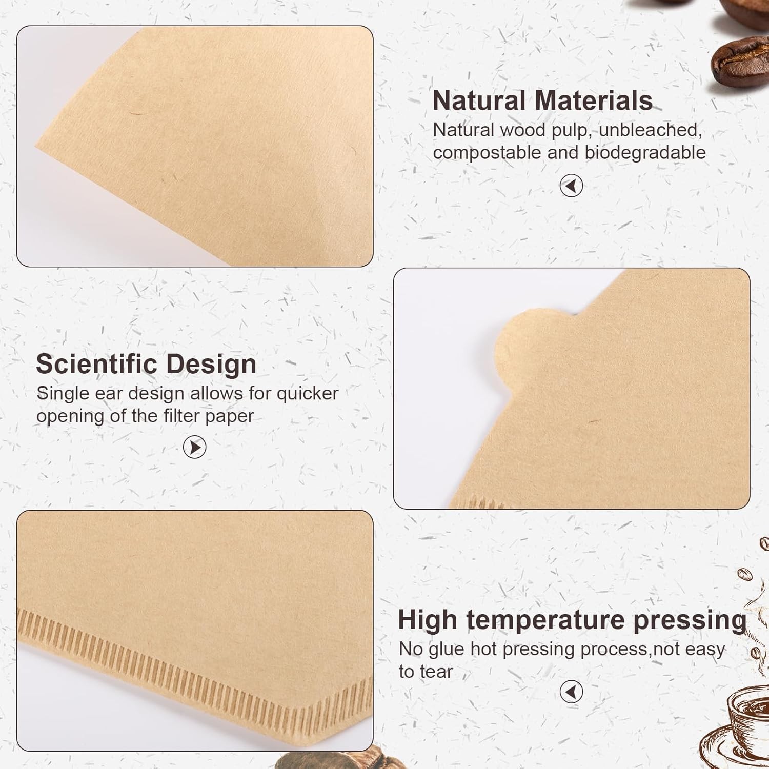 100 Count Coffee Filter #2, 2 Cone Filters Unbleached Natural 2 Cone…