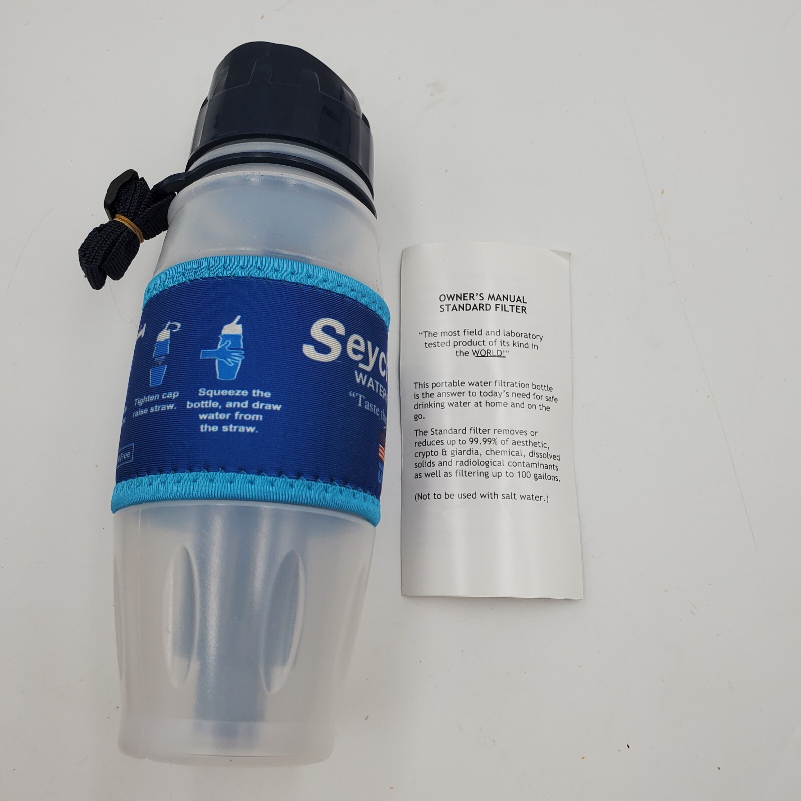Seychelle 28 oz Flip Top Water Bottle – Filters Virus Bacteria & Radiation