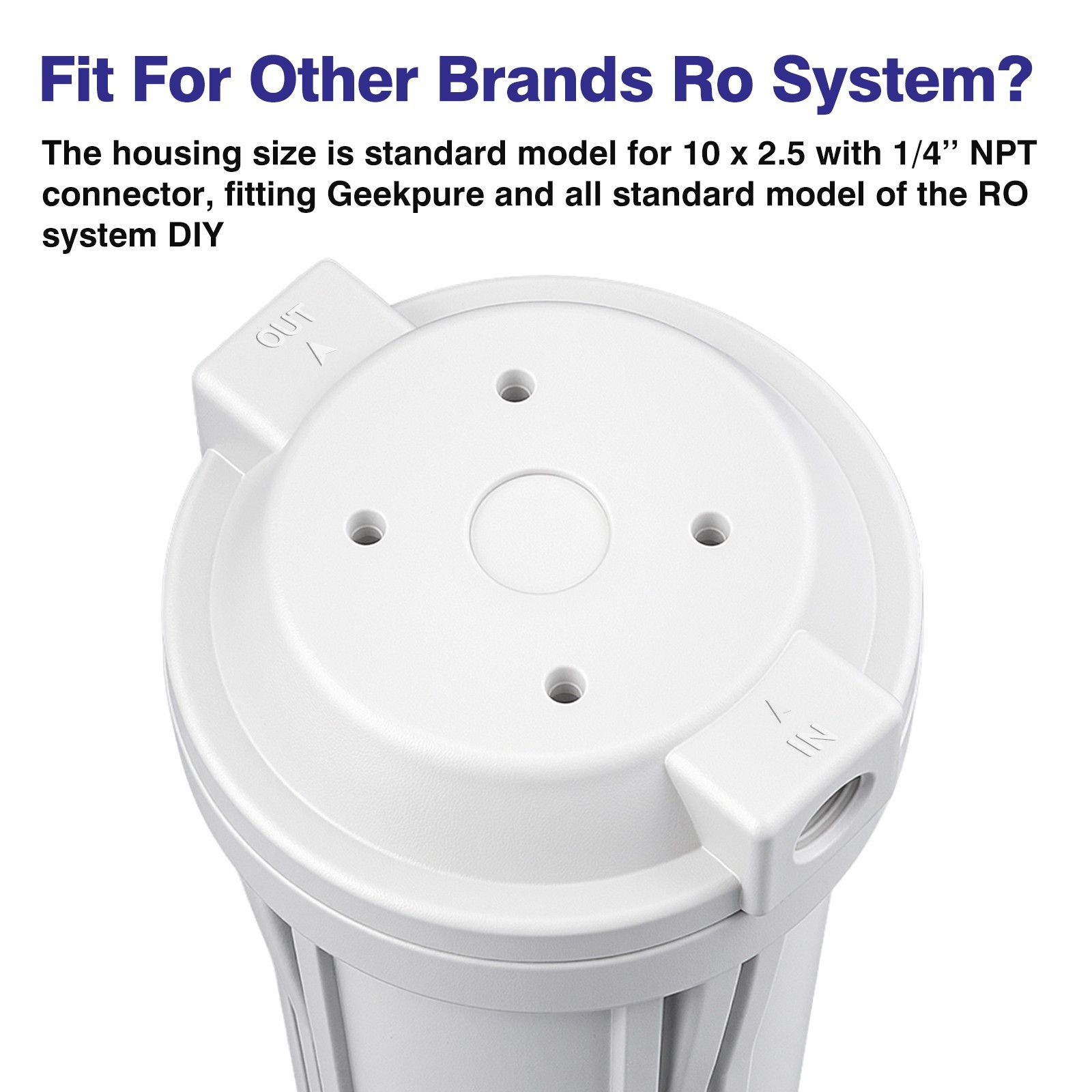 Geekpure 10″ Universal Reverse Osmosis Filter Housing for RO System 1/4″ Port
