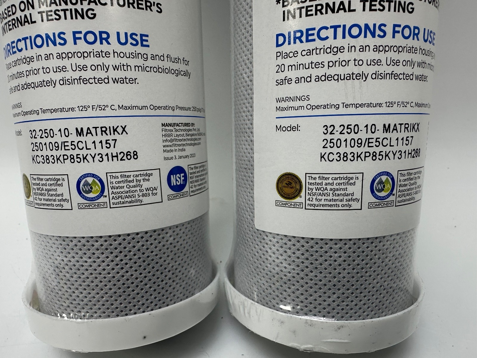 2pk Matrikx 32-250-10-MATRIKX CTO 5-Micron 2.5″ X 10″ Chlorine/Taste/Odor