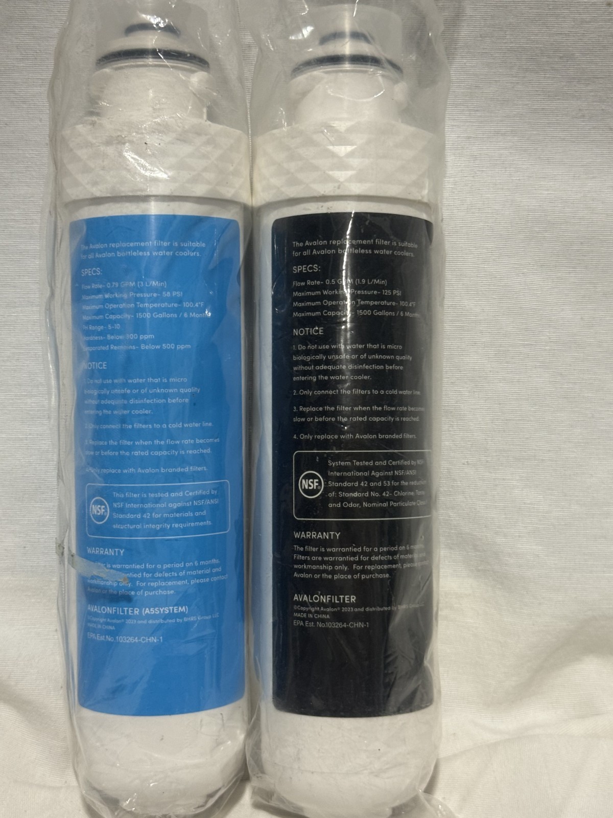 Avalon 2-Stage Replacement Filters Cartridge for Bottleless Water Coolers New