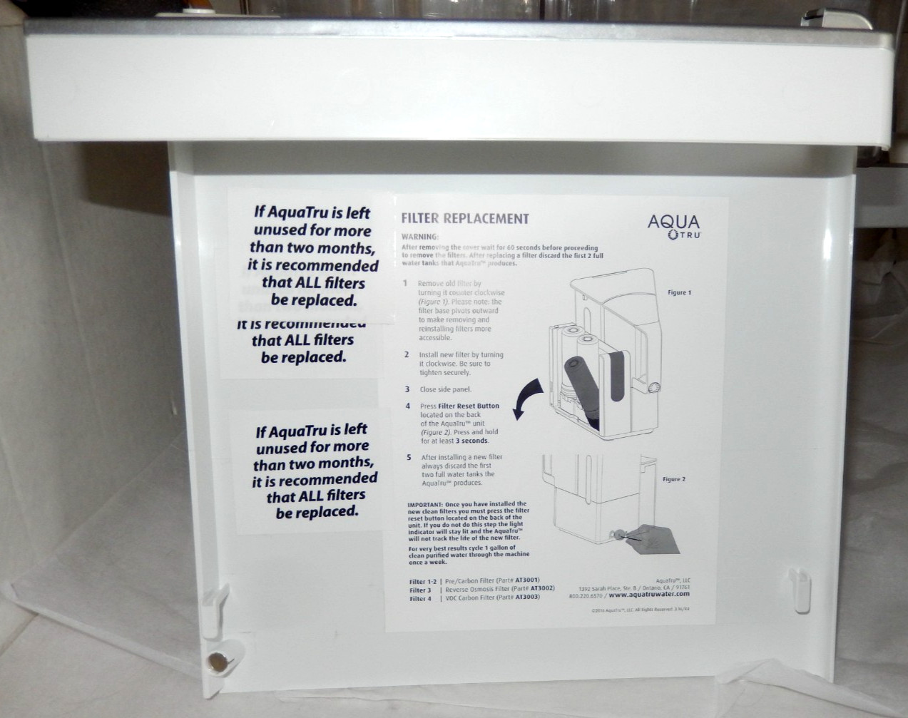 AquaTru AT3000 Countertop Water Filtration Purification System Without Filters