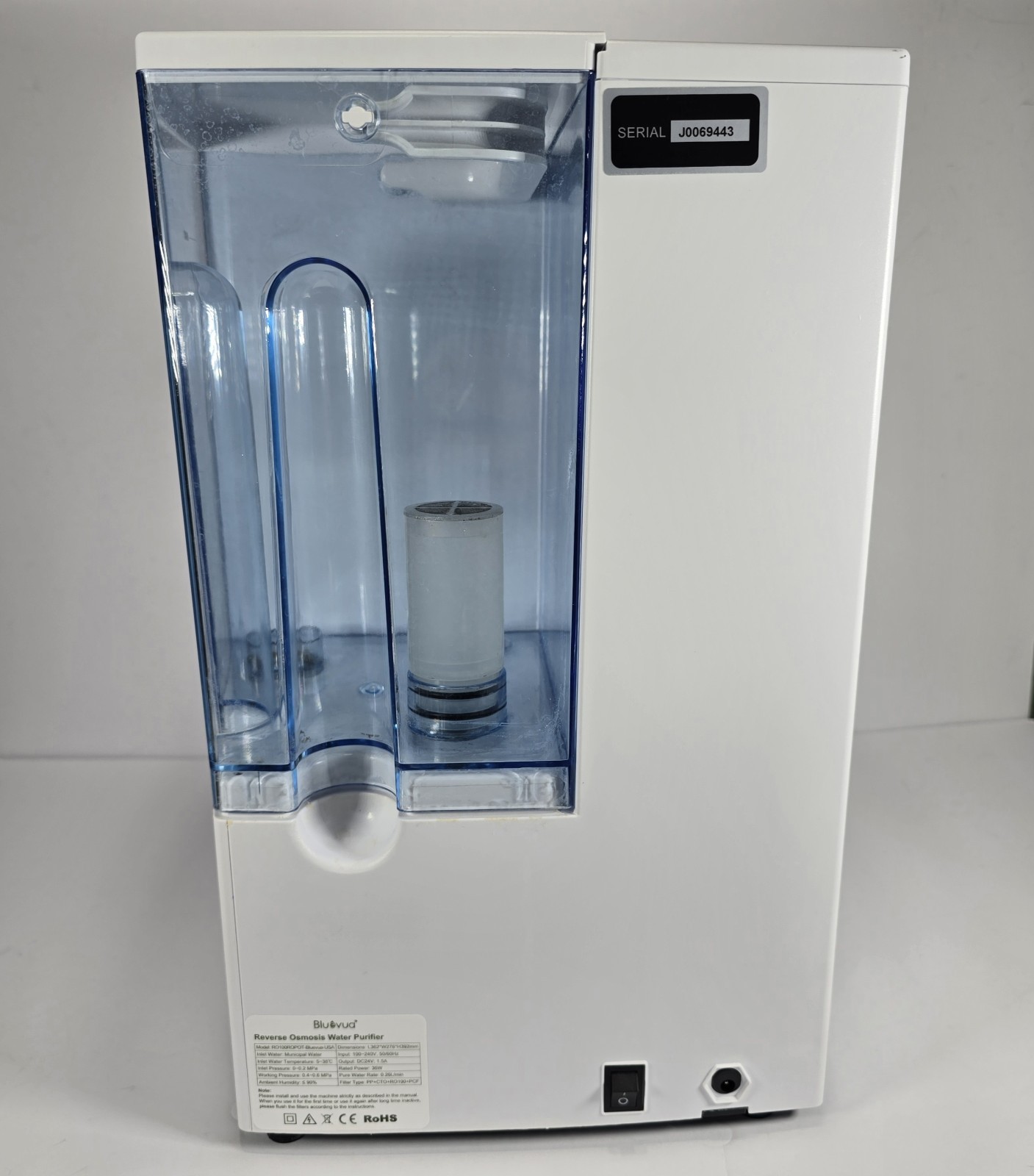 Bluevua RO100ROPOT-Countertop RO Water Filter Purification*ONLY MAIN UNIT*