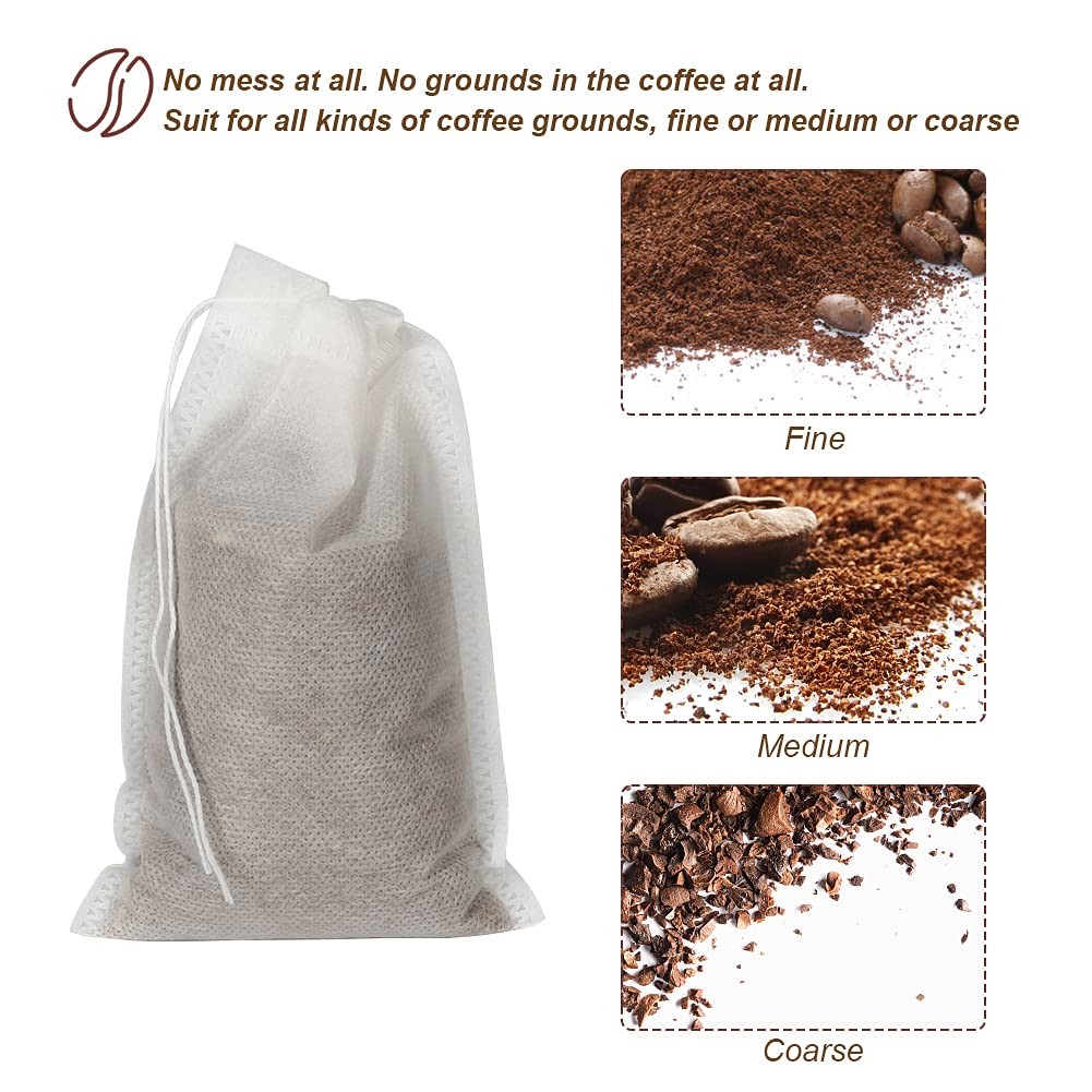 50pcs No Mess Cold Brew Bags, 4×6 inch Disposable Coffee inch, Beige