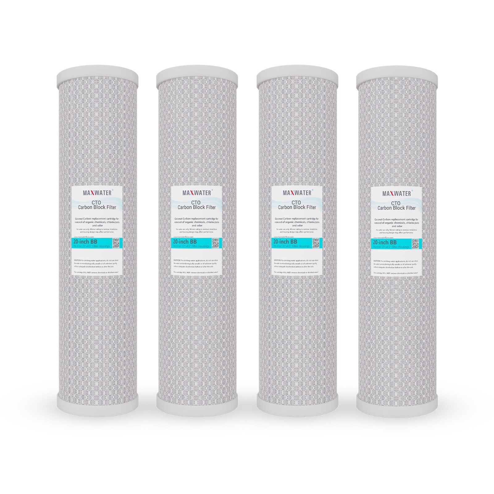 4 pcs Big Blue CTO Carbon Block Water Filters 20″ x4.5 Whole House Cartridges