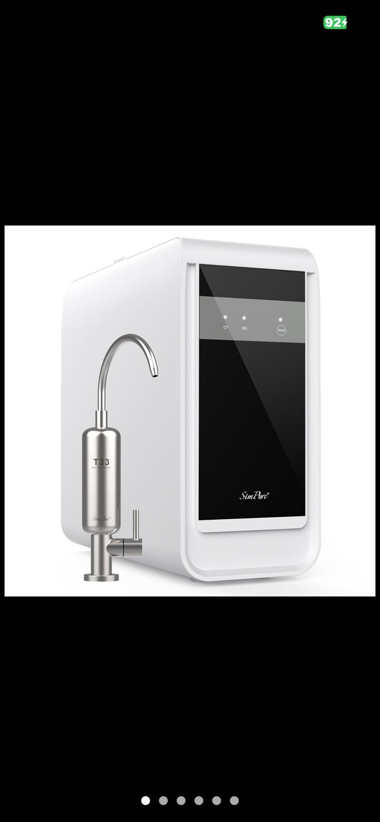 New. SimPure Q3-600T 600GPD 8-Stage Tankless RO System
