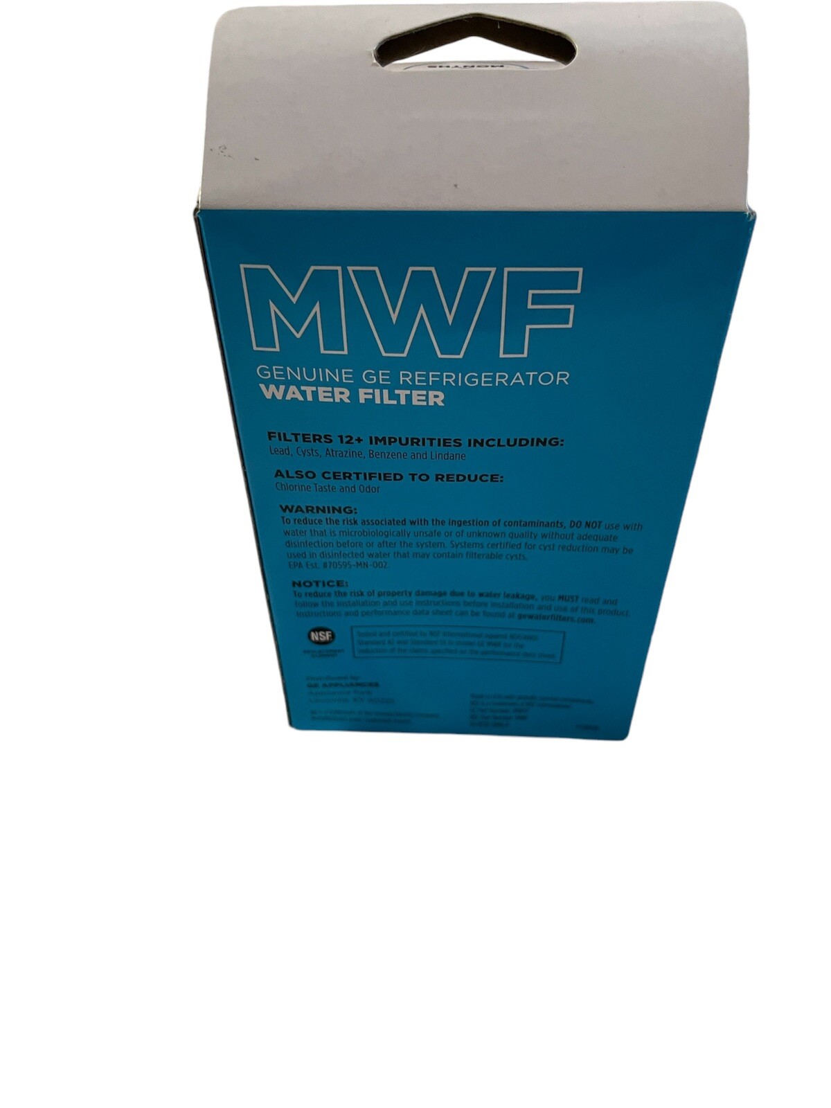 GE Appliance Refrigerator Water Filter MWF Filters Impurities New & Sealed