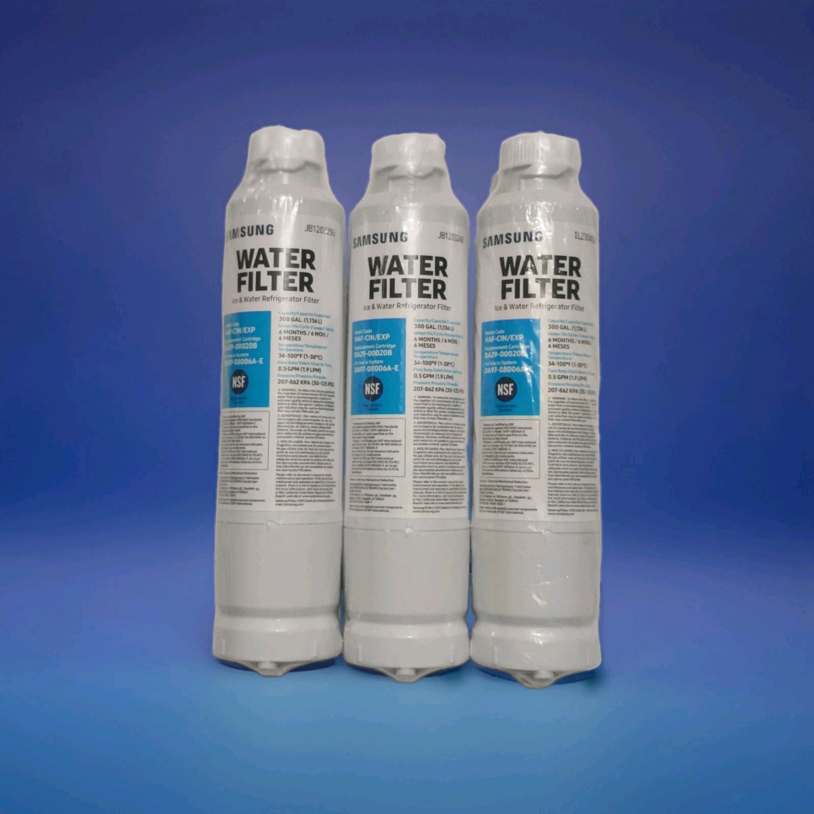 3-Pack Genuine Samsung DA29-00020B HAF-CIN/EXP-REFRIGERATOR Water Filter