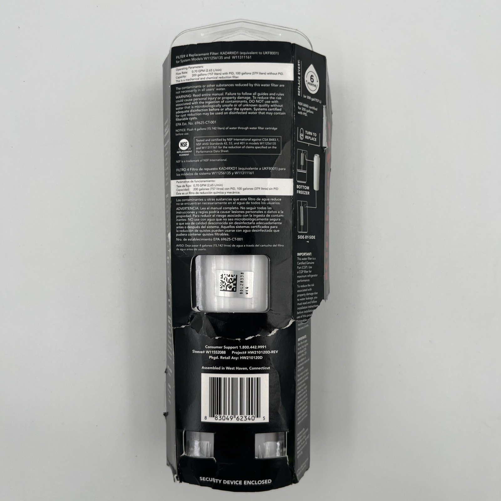 KitchenAid Refrigerator Ice and Water Single Filter 4 Green KAD4RXD1 OEM