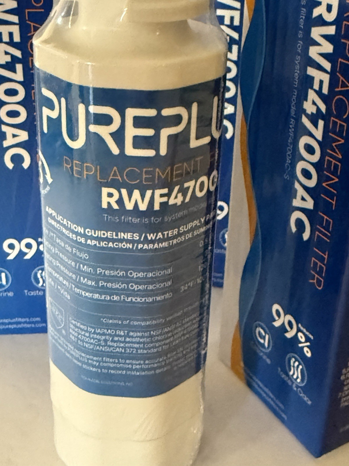 PurePlus RWF4700AC Refrigerator Water Filter Replacement 3-Pack Brand New