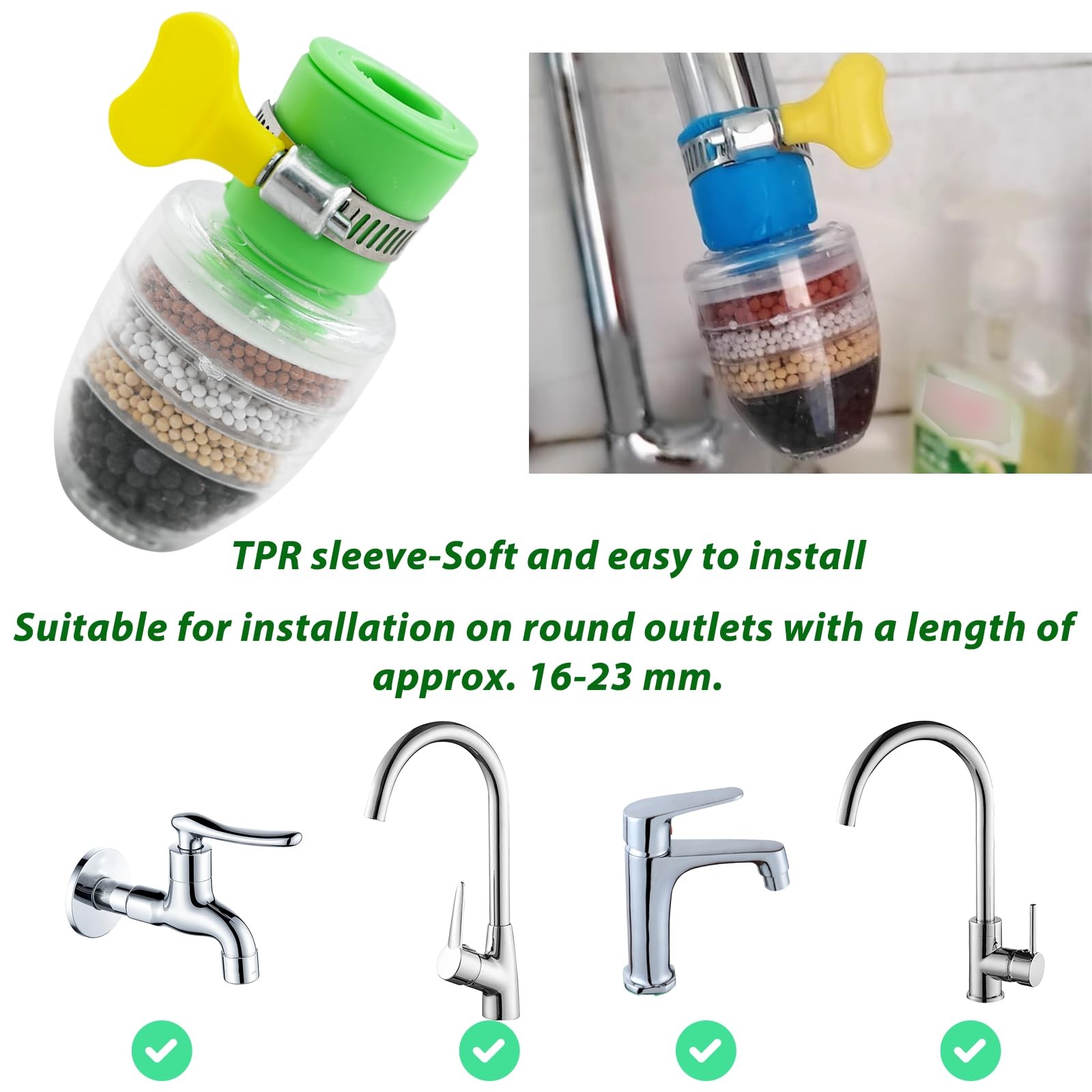 6 Pcs Faucet Water Filter,6 Layer Cartridge Activated Carbon Filters Water Fi…