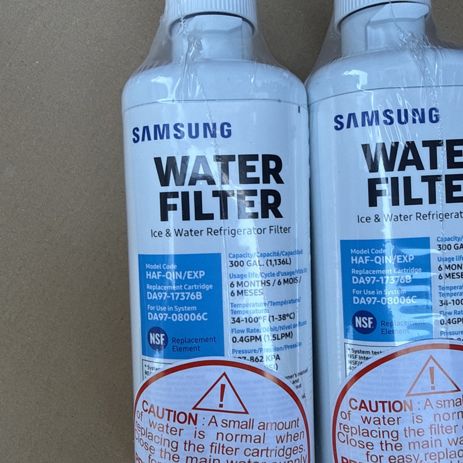(2-Pack) Genuine Samsung HAF-QIN/EXP Ice Water Filter Refrigerator DA97-17376B
