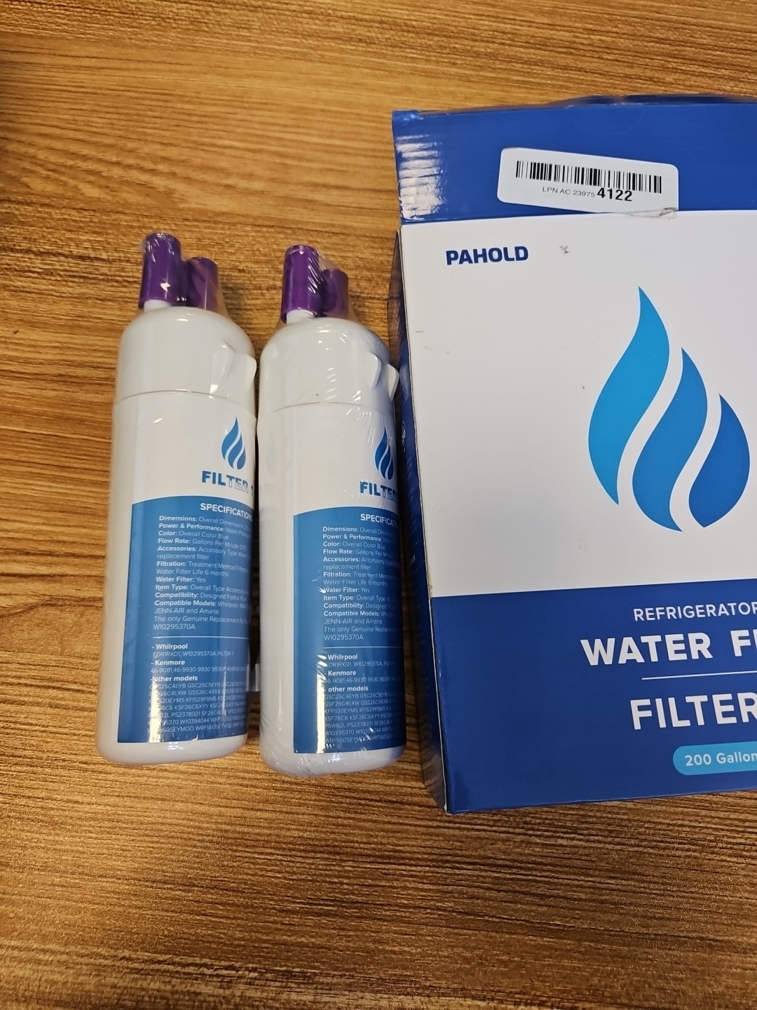 PAHOLD 2 new refrigerator 200 gallons filte filter 1