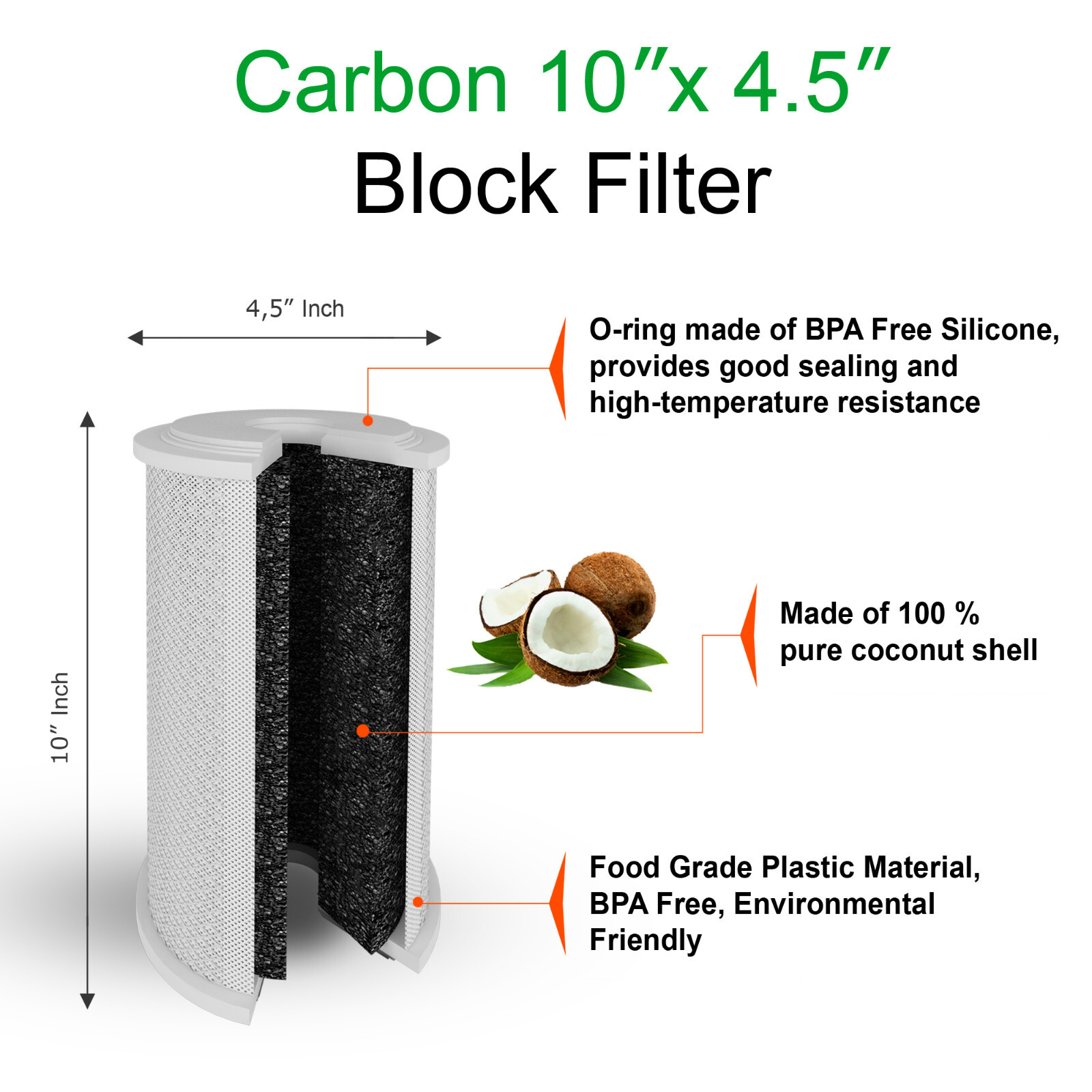 Big Blue CTO Carbon Block & Sediment Water Filters 4.5″ x 10″ Cartridges Set