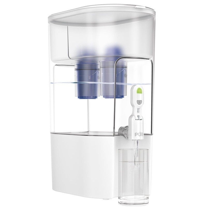 XL 44-Cup Water Filter Dispenser Fast Filtration 2in1 System Reduces Chemicals