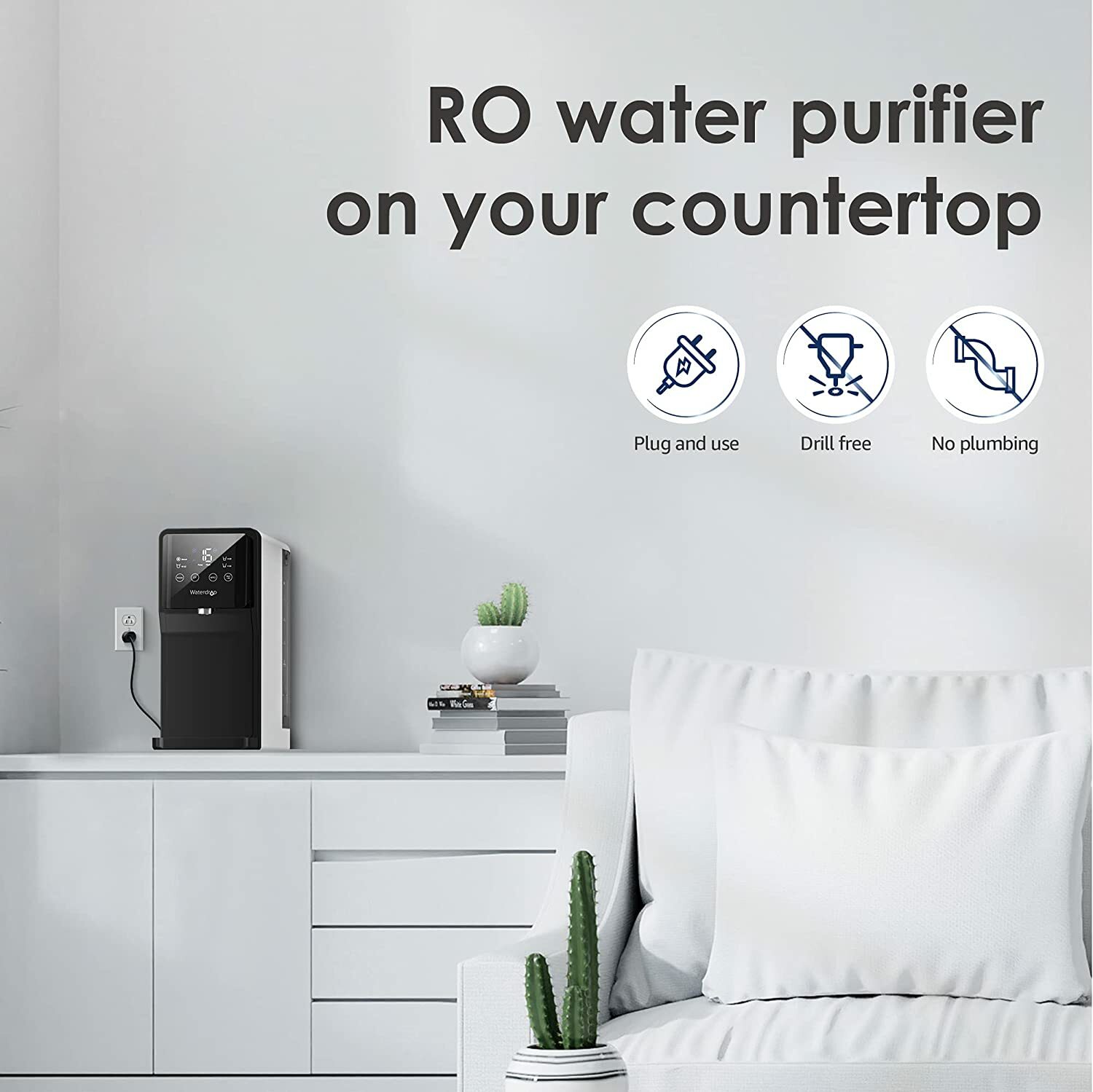 Waterdrop N1 Countertop Reverse Osmosis System 4 Stage31 Pure to Drain G2U