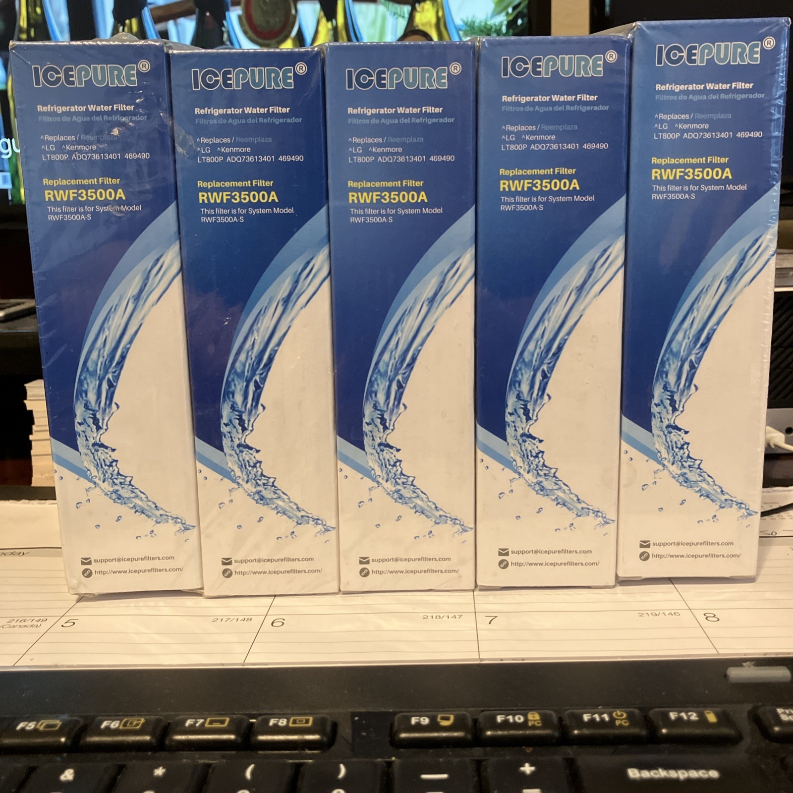5 Pack Fit For LG LSXS26366S LG LT800P ADQ73613401 Fridge Water Filter Icepure