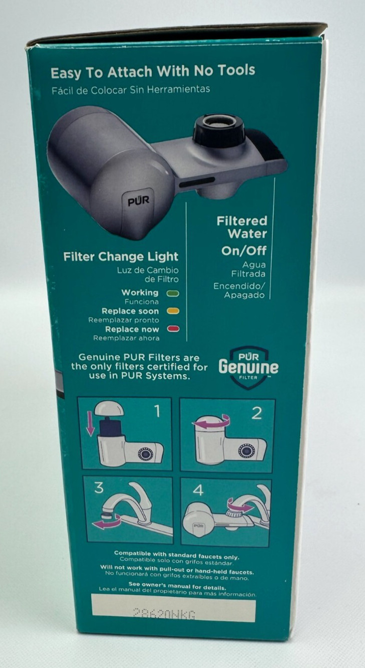 PUR PLUS Faucet Filtration System – Metallic Gray (PFM350V) w/ 3 Extra Filters