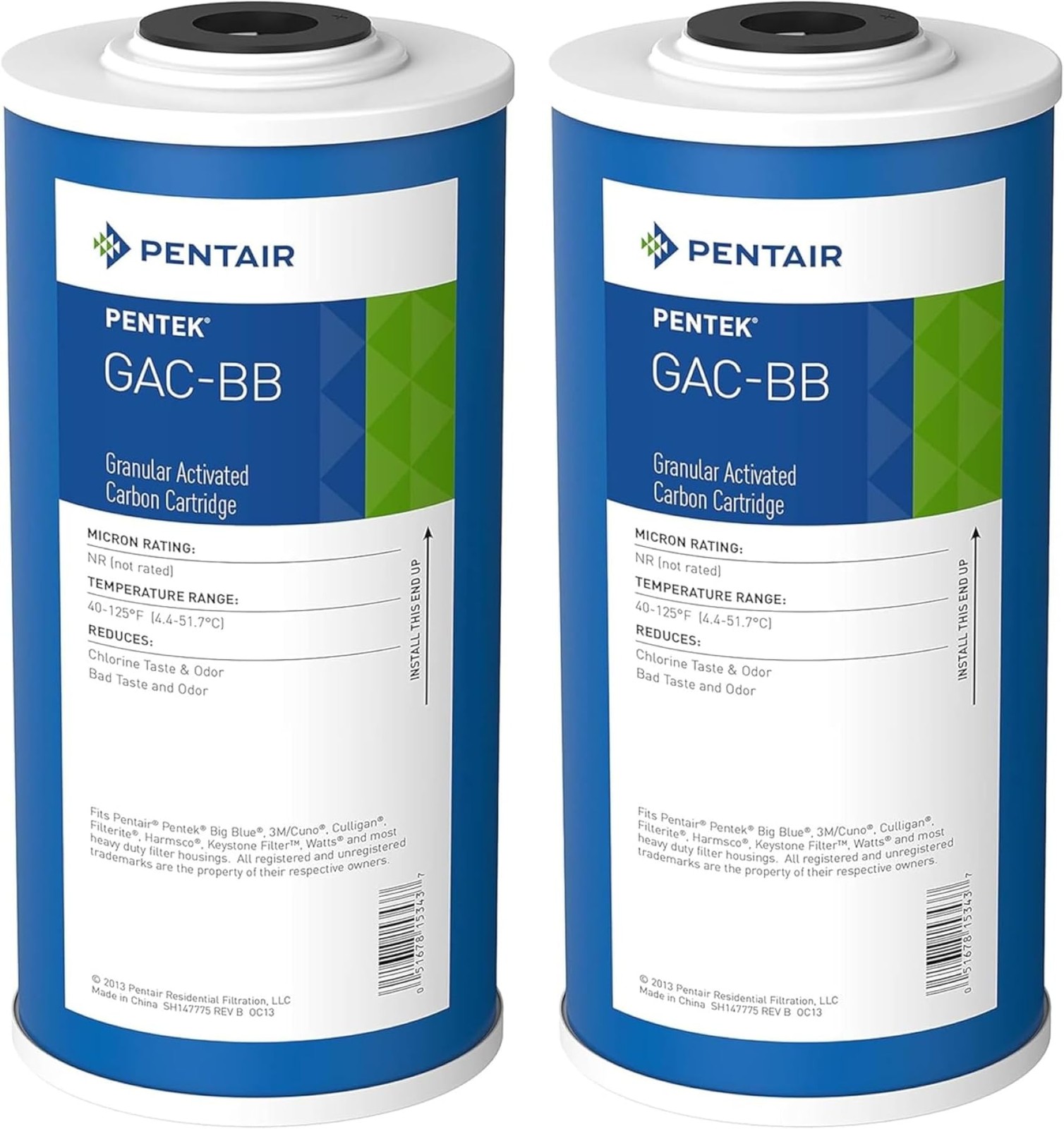 Pentair Pentek GAC-BB Big Blue Carbon Water Filter, 10-Inch, Whole House Heav…