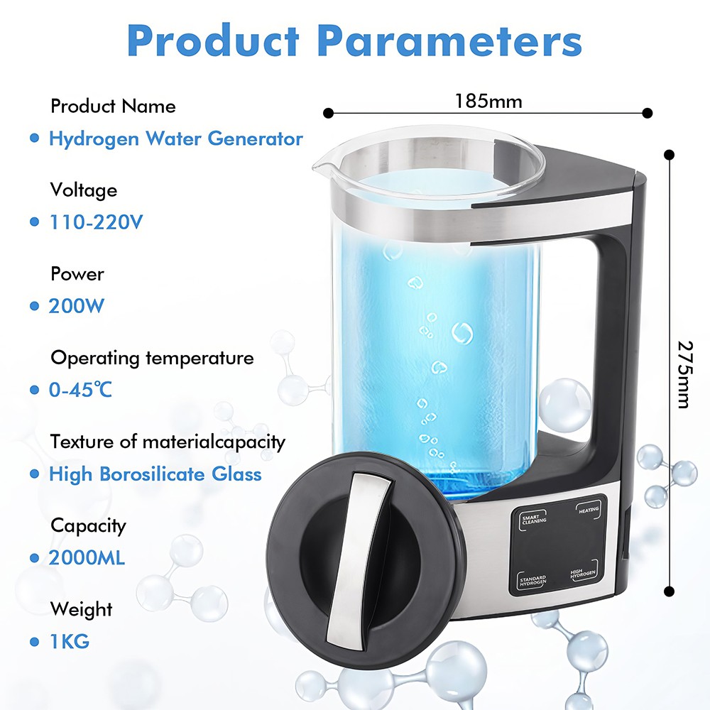 2L Portable Kangen Water-Electric Hydrogen Rich Water Ionizer Generator Machine
