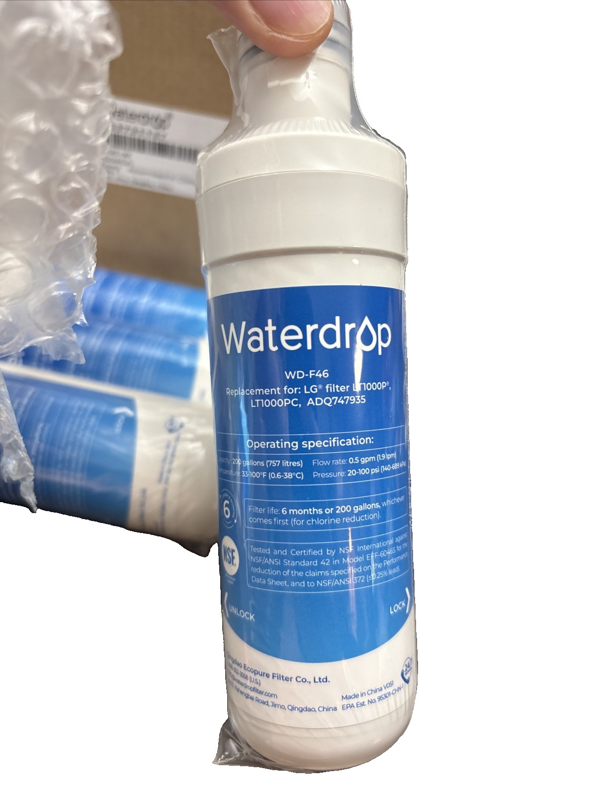 Waterdrop WD-F46 Water Filter 4-Pack New Sealed