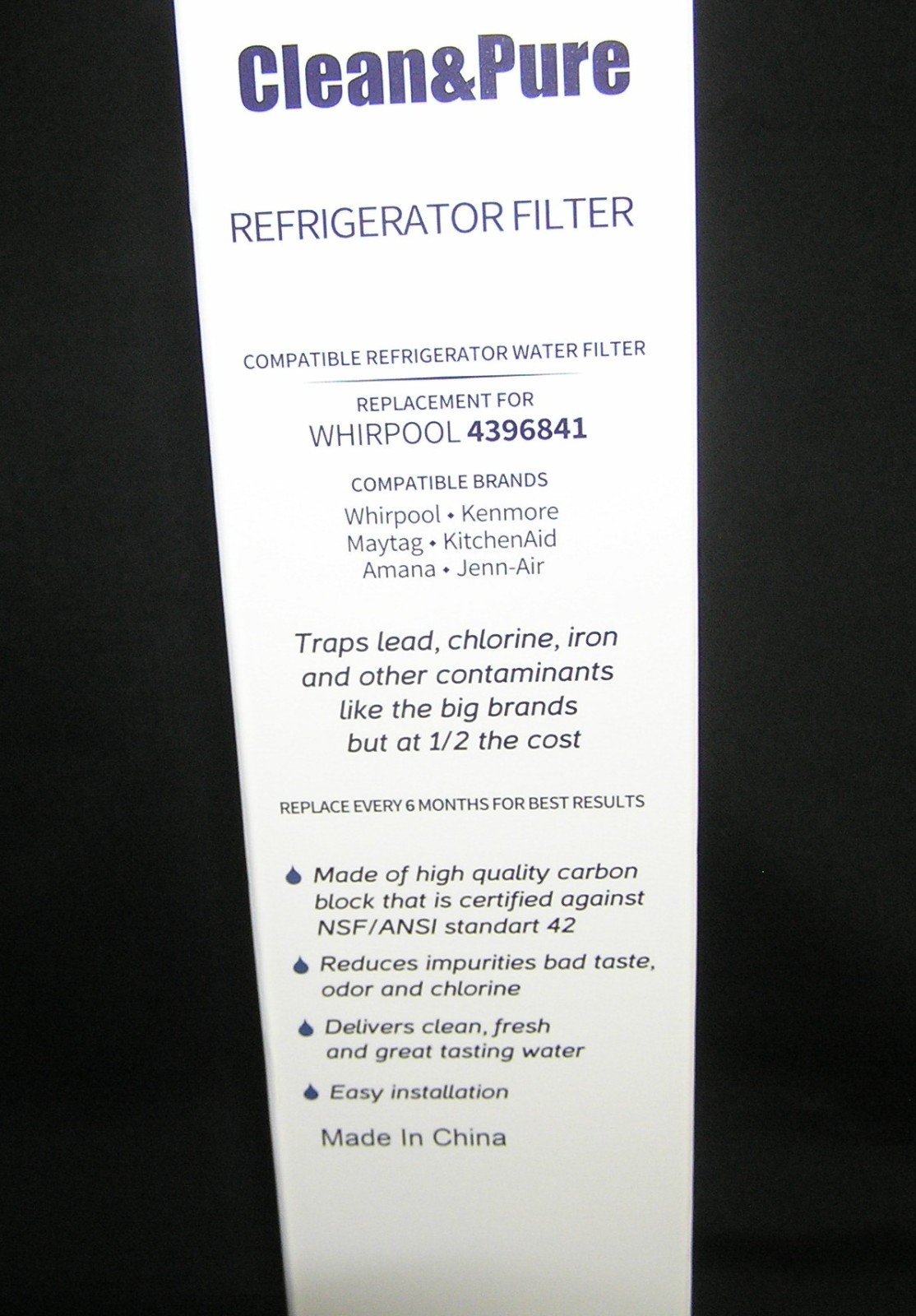 CRIFY CLEAN & PURE REFRIGERATOR FILTER 3 4396841 COMPATIBLE
