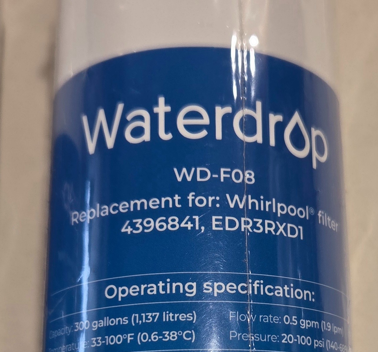 NEW LOT of 3 Genuine Waterdrop Filters Model WD-F08 Sealed plastic
