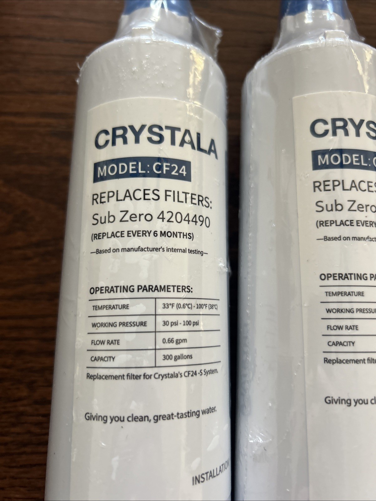 3 PACK Crystala Filters Water Filter Replacement for Sub-Zero 4204490, 4290510