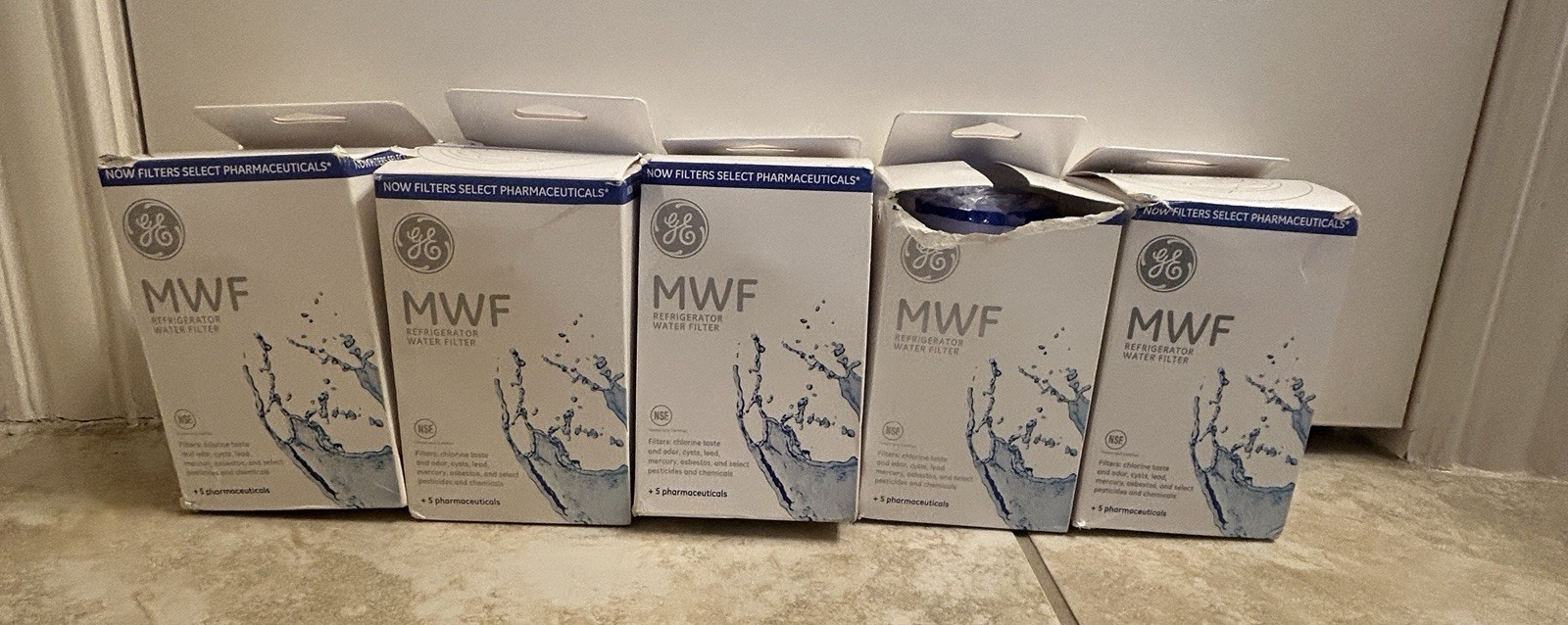 Lot of 5 Genuine GE Appliances MWF Replacement Refrigerator Water Filter