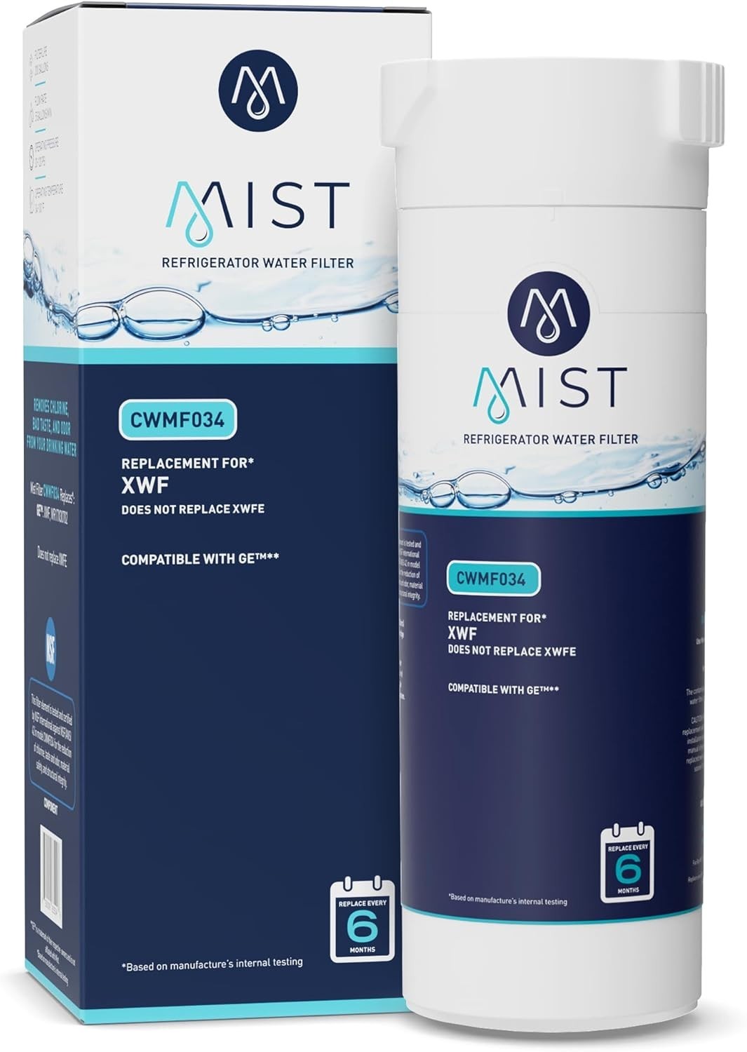 Activated Carbon Water Filter for GE Appliances – Reduces Chlorine 99% – 1 Count
