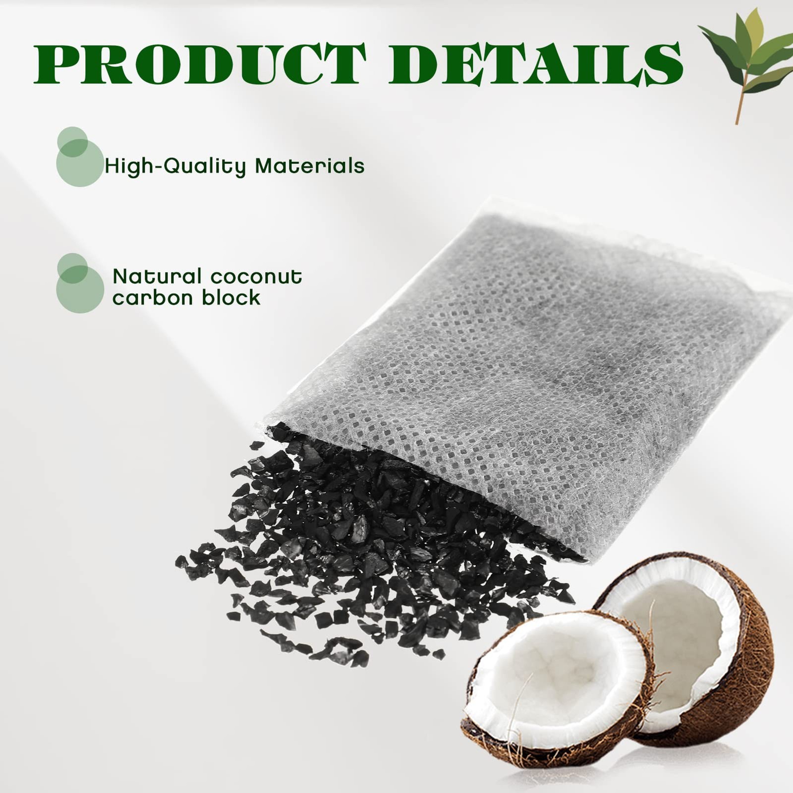 Weewooday 50 Pcs Activated Charcoal Distiller Water Filters, Coconut Shell Repla