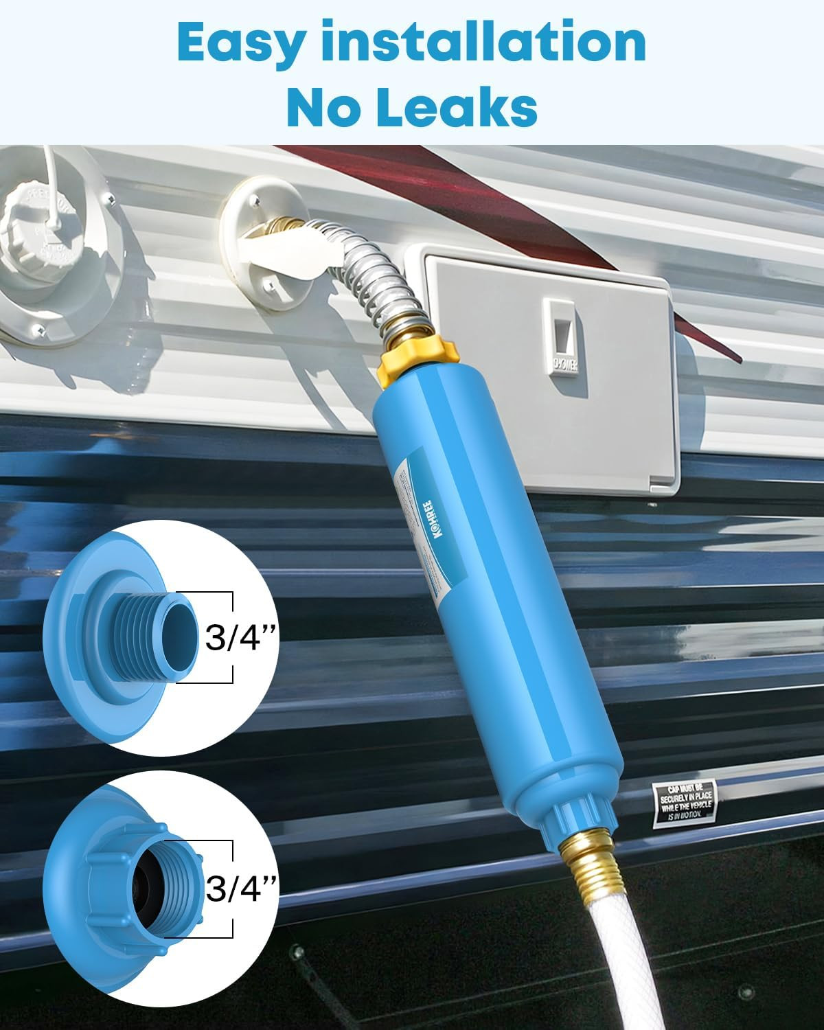 RV Water Filter, NSF Certified, Inline Water Filter Reduces Chlorine, Bad Taste,