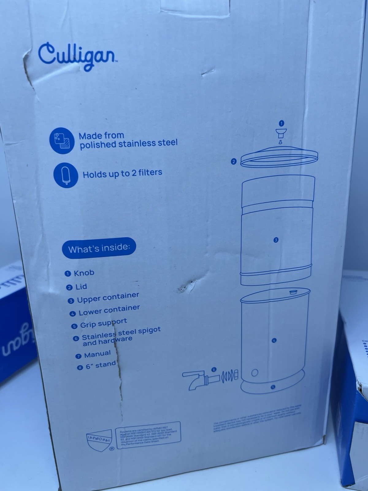 Culligan MaxClear 2.25 Gal Gravity Water Filter System Stainless + 2 Filters