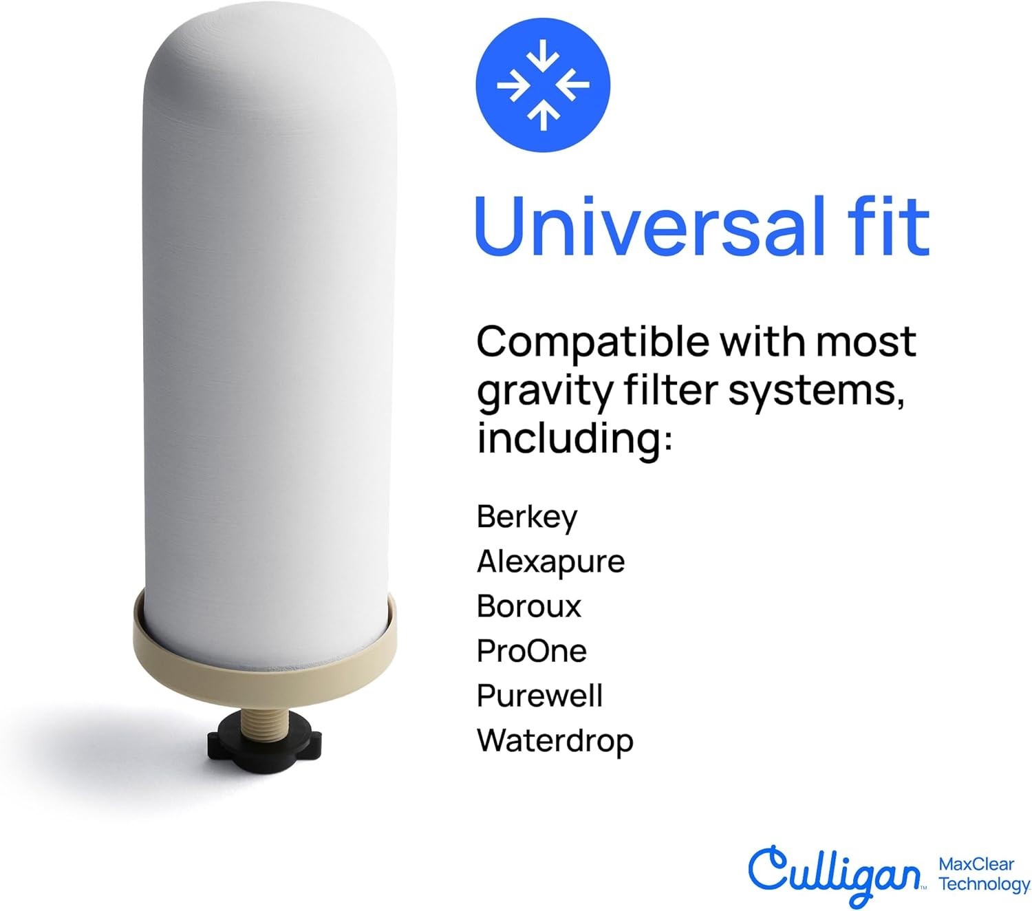 Culligan MaxClear Technology 2.25 Gallon Gravity Water Filter System + 2 Filters