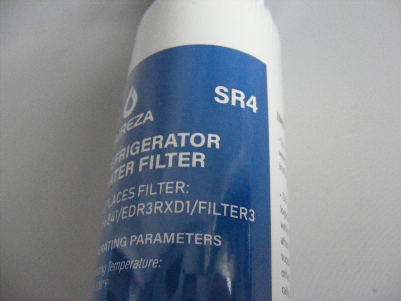Sureza SR4 Replacement For 4396841 EDR3RXD1 Refrigerator Filter New Sealed