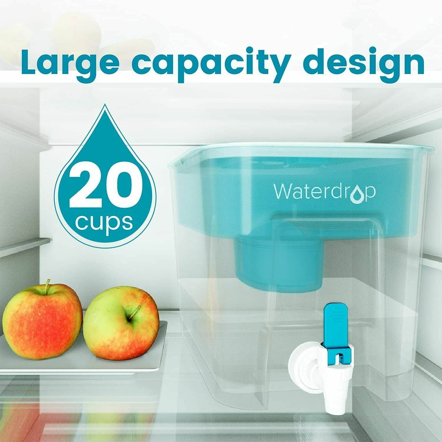 200-Gallon Long-Life 20-Cup Water Filter Dispenser with 1 Filter, 5X Times Lifet