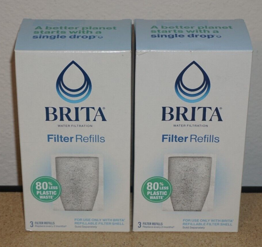 (2 Set) Brita Refillable Water Filtration System Filter Refills, 3 Count