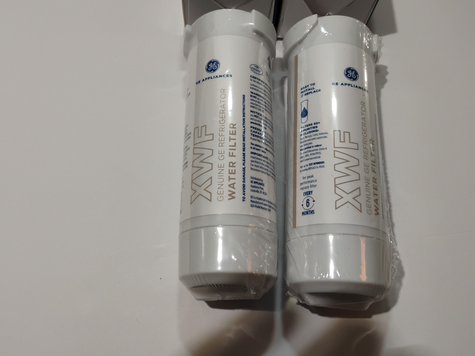 2 Pack GE XWF Refrigerator Water Filter Replacement | New | Non-Chip