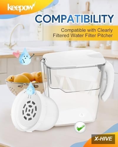 3 Pack Water Filters Replacement Compatible with Clearly Filtered Water Pitcher