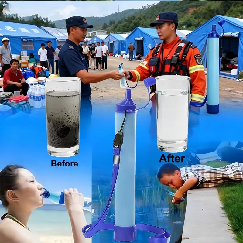 1pcs Outdoor Water Filter, Personal Straw Water Filtration System, Emergency Sur