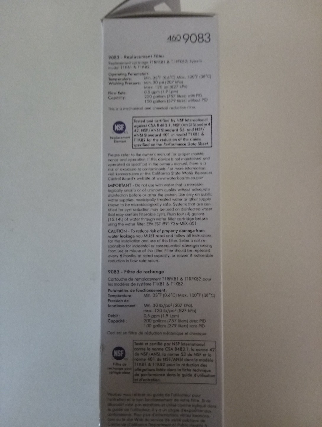 Kenmore 46-9083 Replacement Refrigerator Water Filter Genuine OEM, New & Sealed