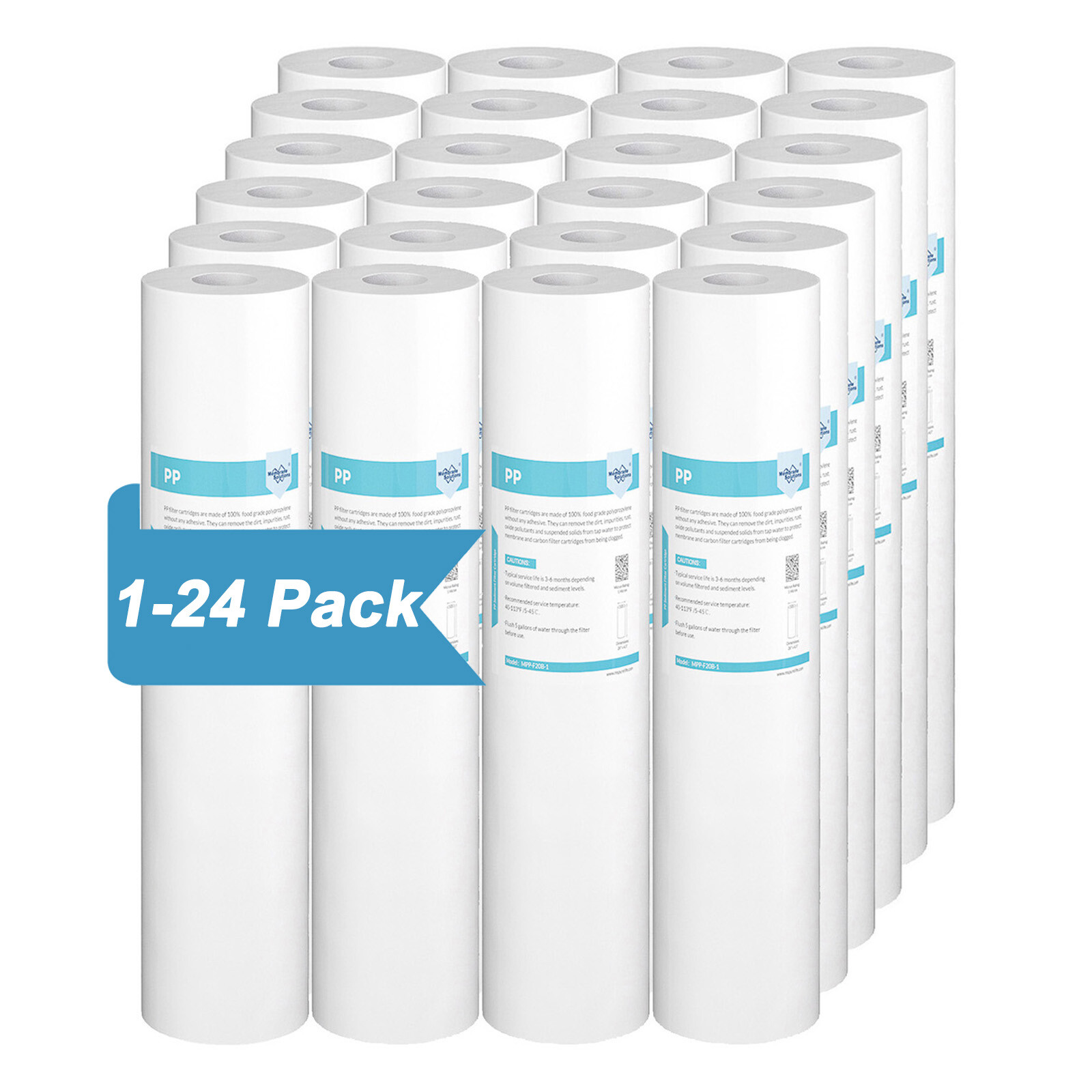 1-24 Pack 1/5 Micron 20″ x 4.5″ for Big Blue Sediment Water Filter RO Cartridges