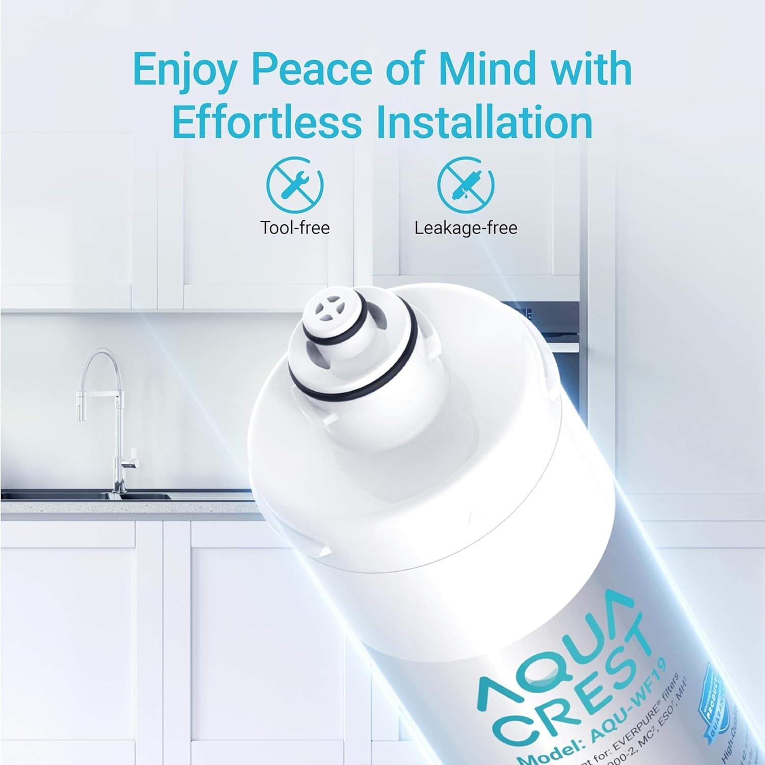 AQUA CREST I2000 2 Under Sink Water Filter, Replacement for Everpure i2000 (6)
