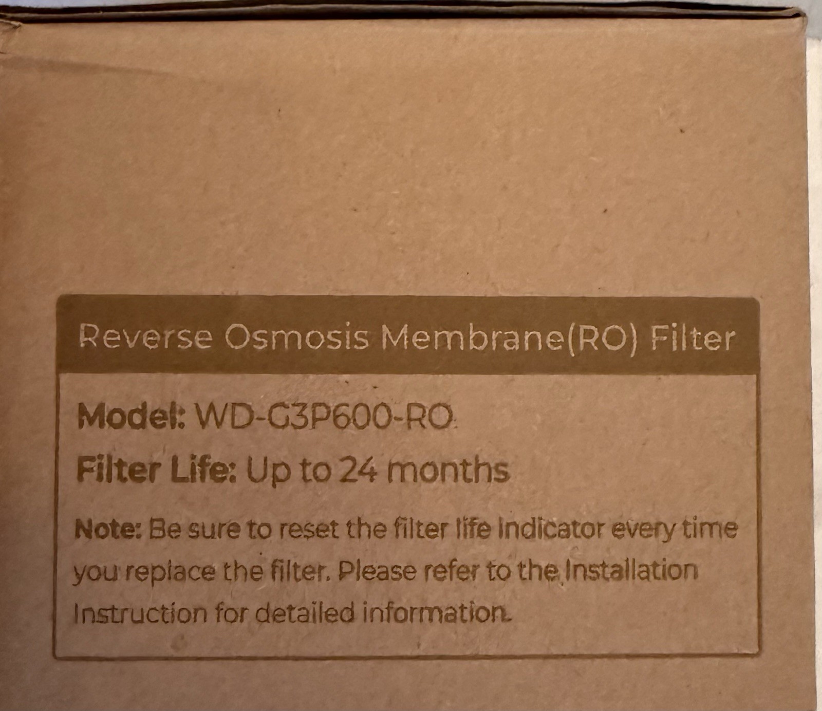 Water Drop Filter WD-G3P600-RO