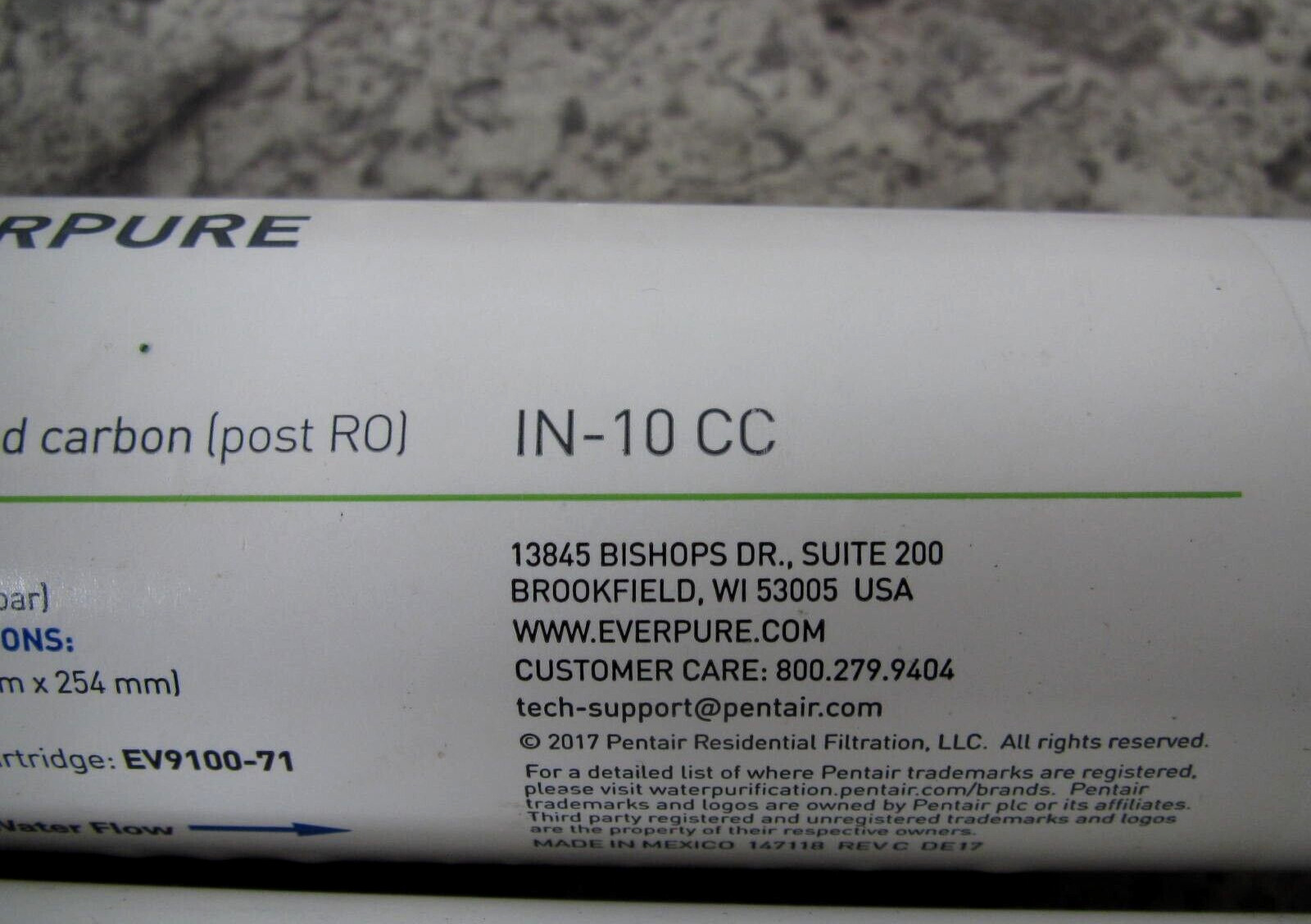 2 x New Pentair Everpure IN-10 CC 10″ Inline Calcite / Carbon Water Filter Lot