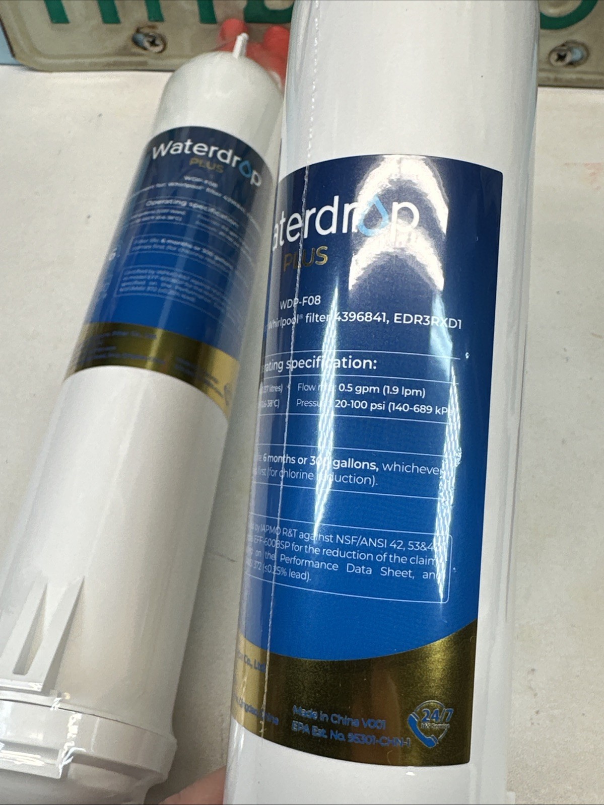 PACK LOT 2 – WaterDrop Water Filter Model WD-F08 Refrigerator Replacement Part