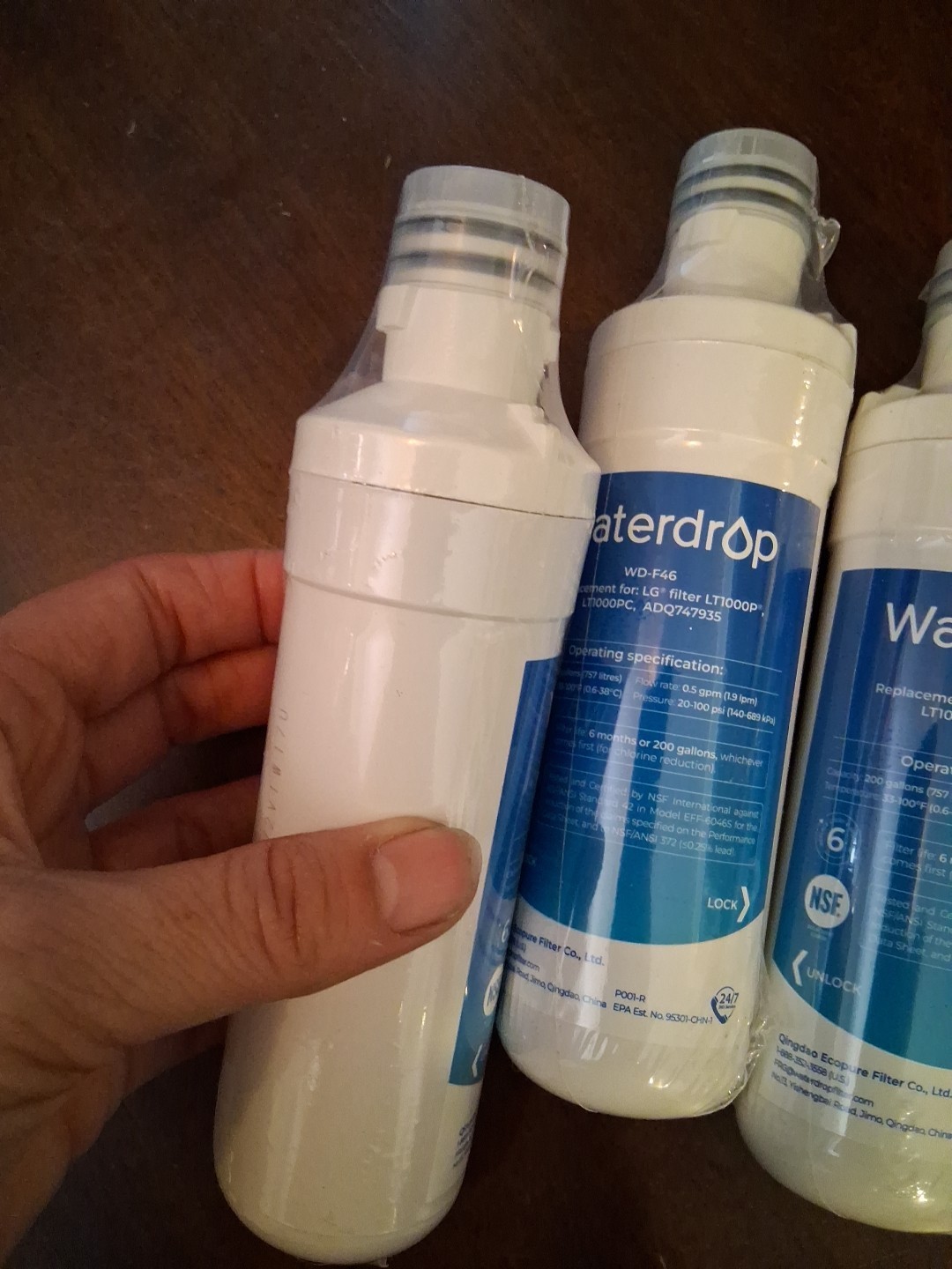 Waterdrop WD-F46 Refrigerator Water Filter 3PK For LG LT1000P LT1000PC New #31